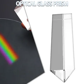 Mayitr 1pc 80X25X25mm Vidro de Cristal Triplo Prisma Triangular de Ensino de Física Experimental do Instrumento Óptico Ferramenta